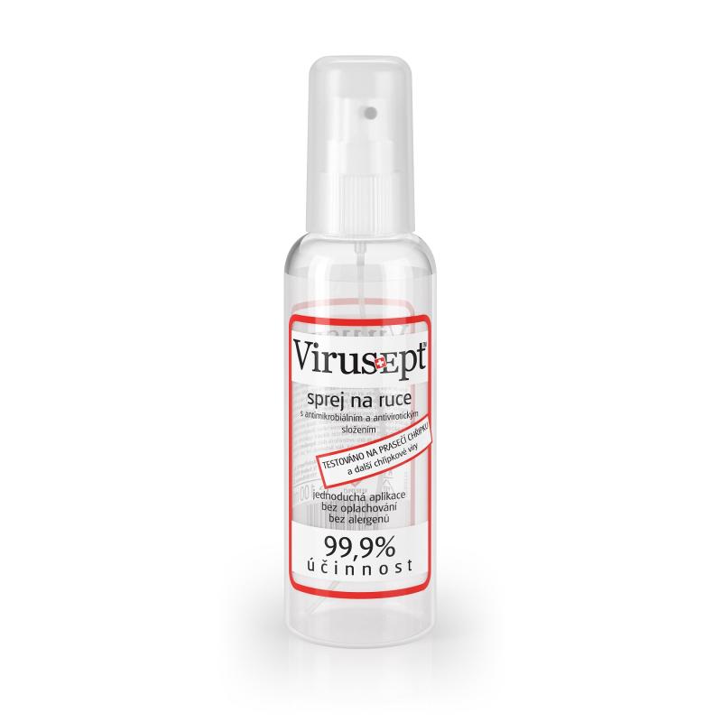 VIRUSEPT spray, 100ml, Antimikrobiális és vírusellenes kéztisztító spray